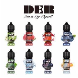 DER系列電子煙油30ml多口味組合展示，包含多種水果與特色風味，專為POD主機提供細膩口感與極致香氣體驗。